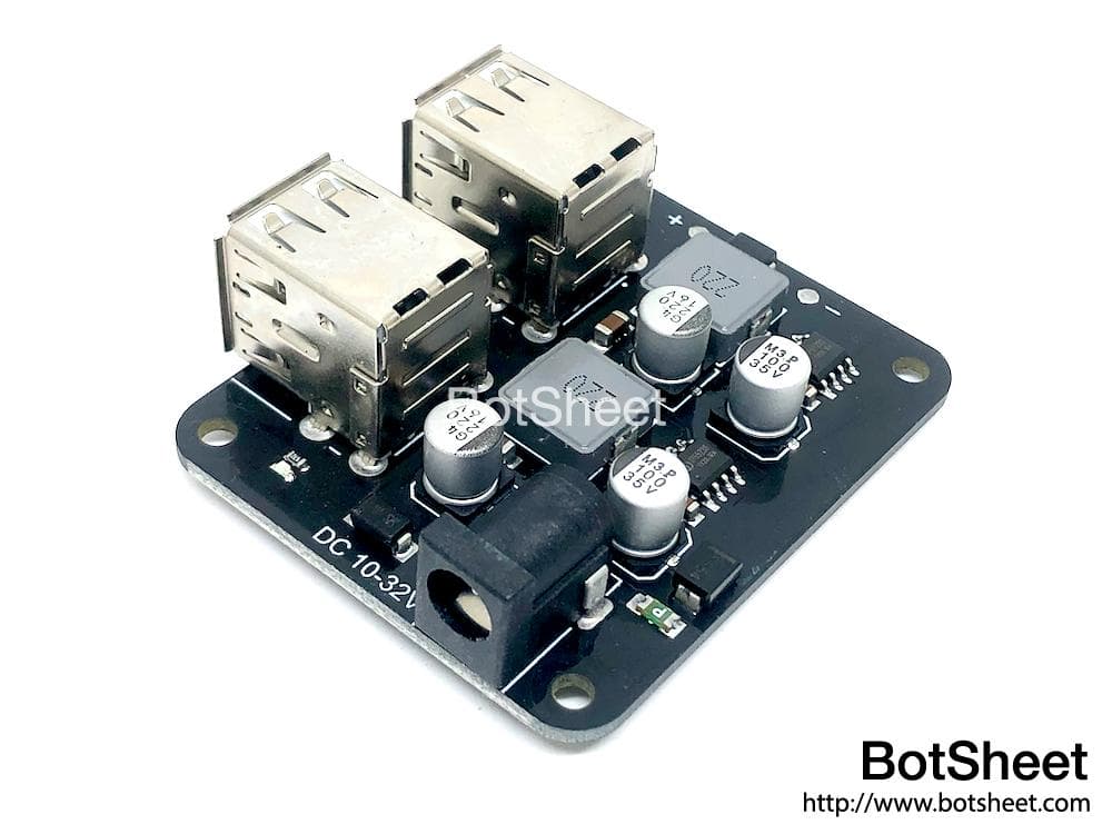 DC轉USB 直流降壓轉換器 (輸入9-32v,輸出2路USB,每路3A)